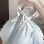Get trendy with Moonlight Goddess Ribbon Mini Dress -  available at Peiliee Shop. Grab yours for $49.90 today!