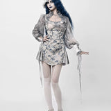 Get trendy with [Blood Supply] Corpse Bride Gothic Mini Dress - Crop Top available at Peiliee Shop. Grab yours for $49.90 today!