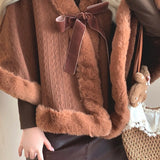The Snow Season Faux Fur Cape Christmas