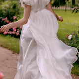 Get trendy with [100% Silk Version With Tailor Made Size] Lily Frost fall empire dress gown (Worldwide Free Shipping)o -  available at Peiliee Shop. Grab yours for $640 today!