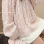 Get trendy with Soft Pink Age Wool Blended Sweater Hoodie - Sweater available at Peiliee Shop. Grab yours for $9 today!