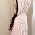 Get trendy with Soft Pink Age Wool Blended Sweater Hoodie - Sweater available at Peiliee Shop. Grab yours for $9 today!