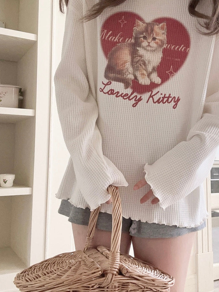 Get trendy with My lil kitty cotton shirt - Sweater available at Peiliee Shop. Grab yours for $18.50 today!