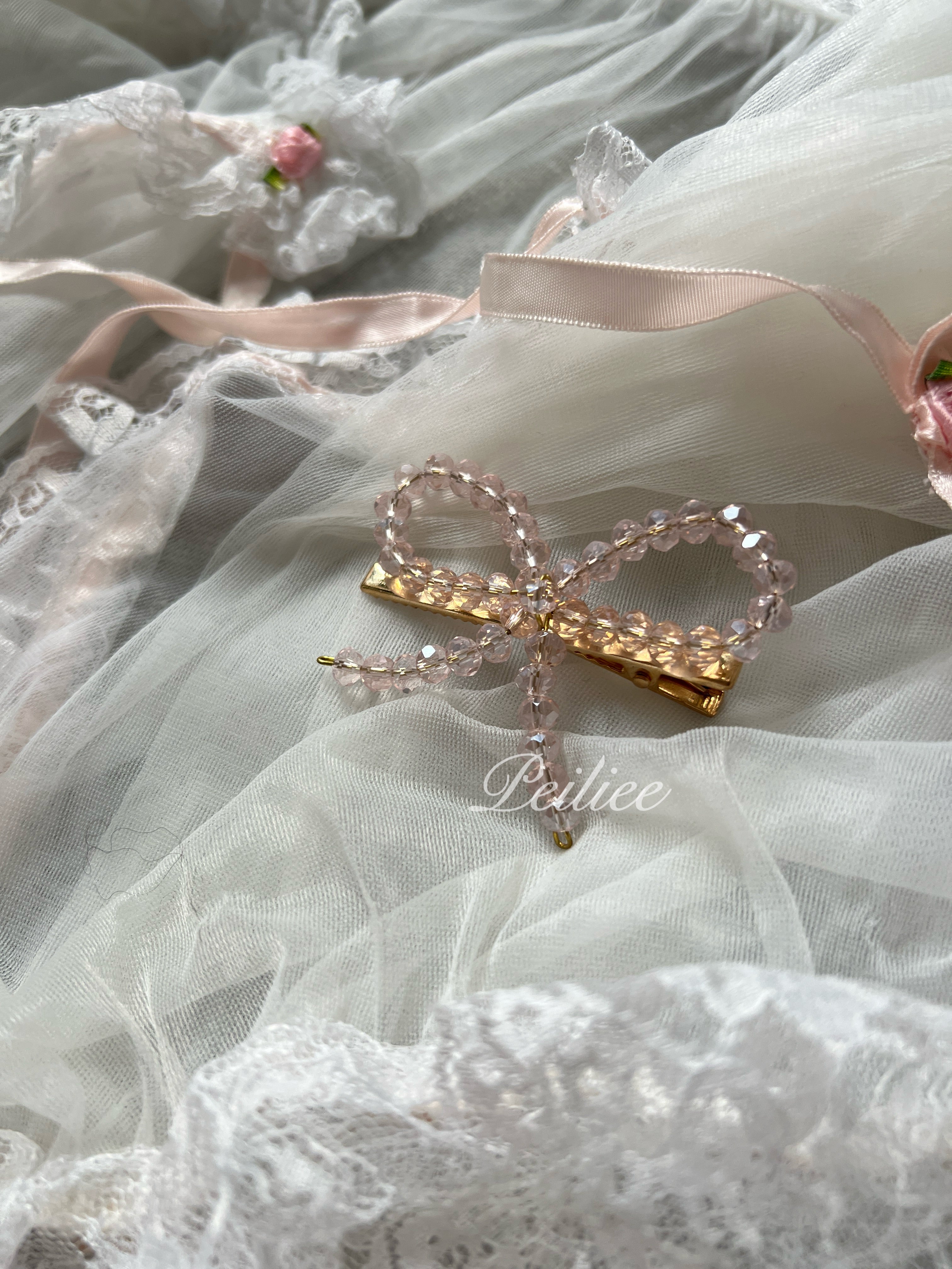 Get trendy with 2 Pieces Of Crystal Ribbon Hairpin Hair Clips -  available at Peiliee Shop. Grab yours for $4.50 today!