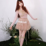 Rose Island 25ss Floral Mist Island Luli Core Mini Skirt