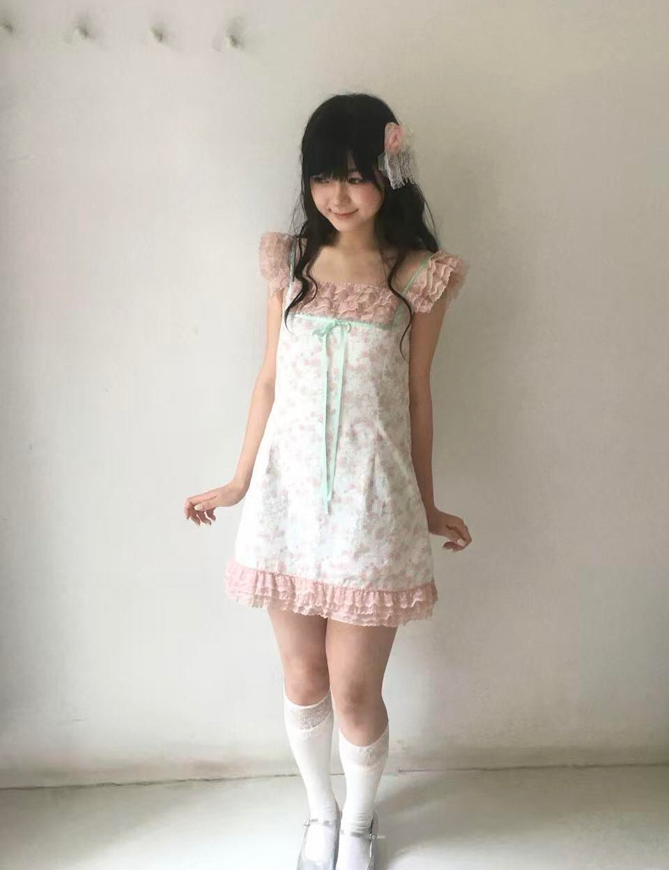 SicAstra Flower Diary Floral Garden Ruffle Mini Dress