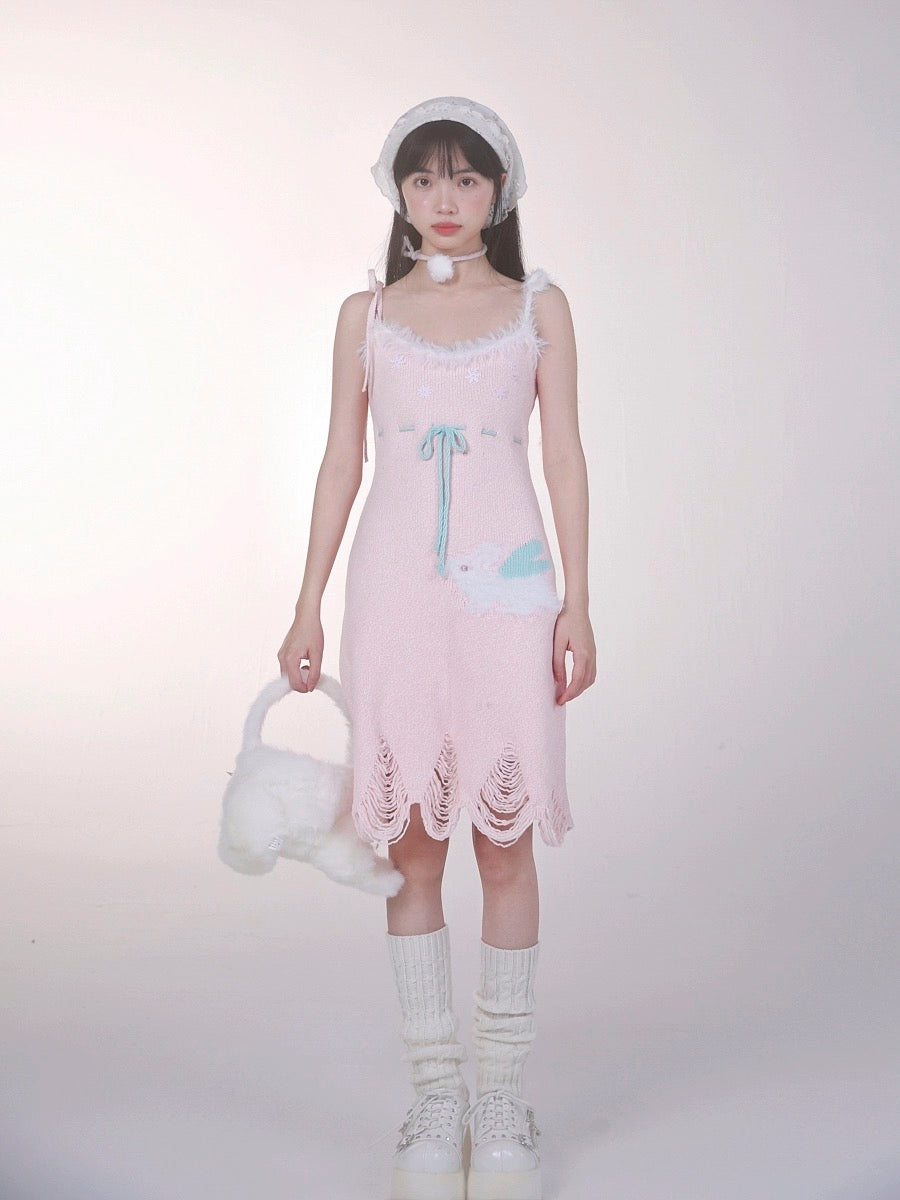 Get trendy with [Rose Island] Bunny Elf Knitted Dress -  available at Peiliee Shop. Grab yours for $71 today!