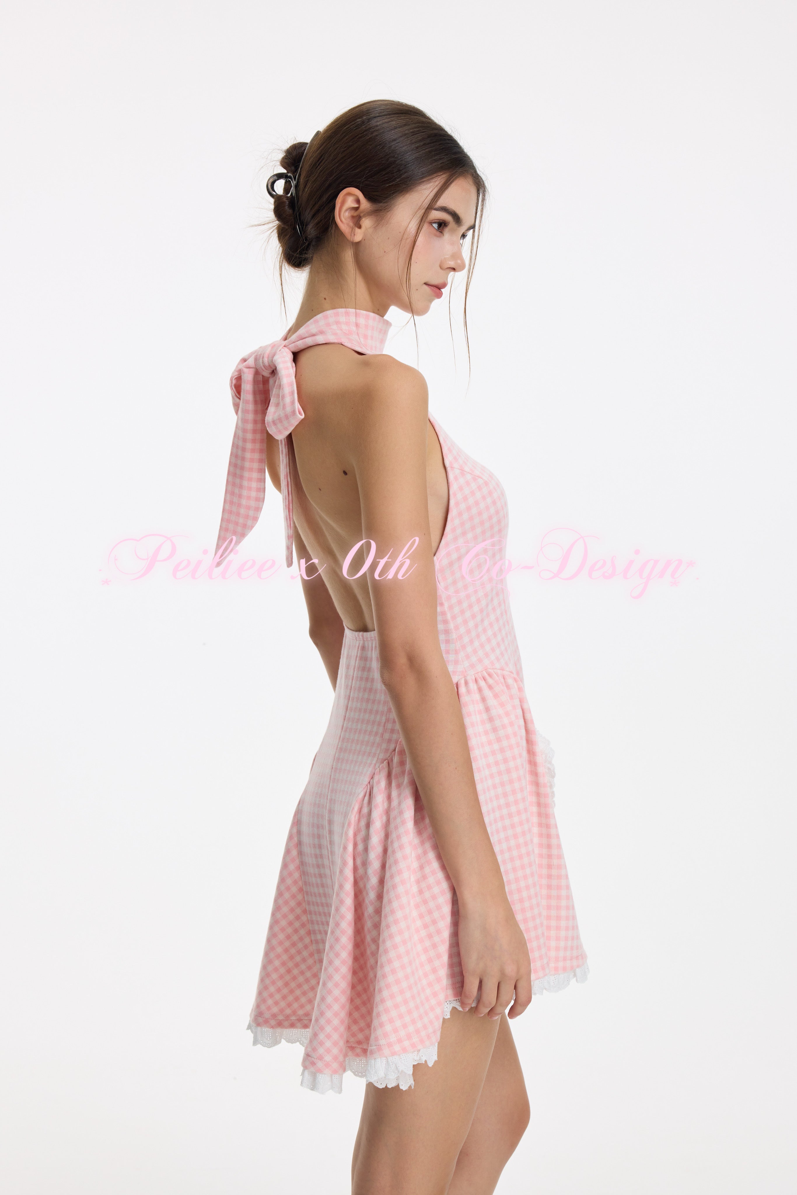 pretty picnic mini dress pink Short Pink Floral Casual Party Dress with Puff Sleeves Blush Bloom / Small