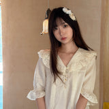 Pacific Position Freesia Memoir Antique Doll Coquette Core Linen Dress