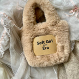 Get trendy with Soft Girl Era Faux Fur Mini Hand Bag -  available at Peiliee Shop. Grab yours for $15 today!