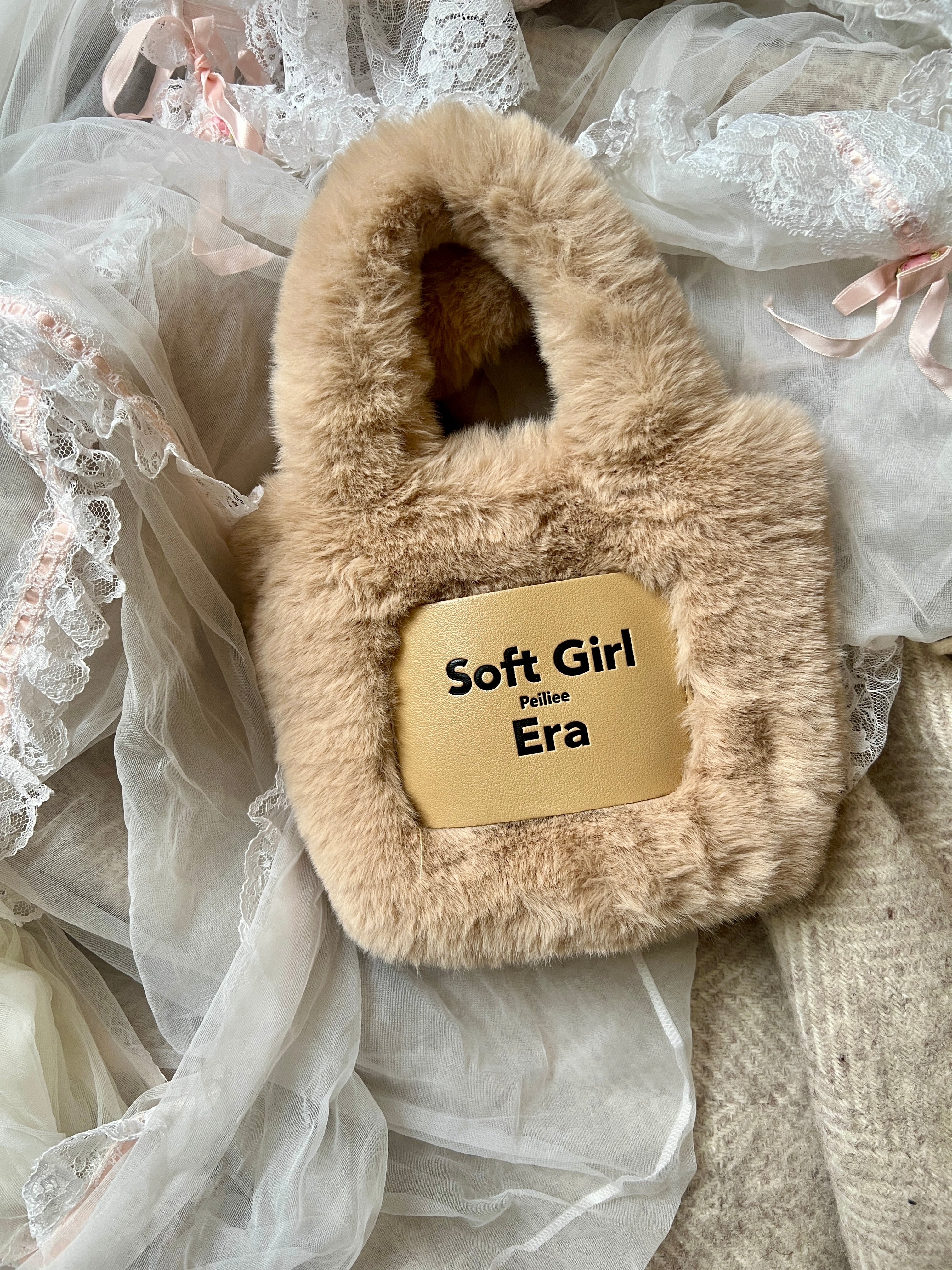 Get trendy with Soft Girl Era Faux Fur Mini Hand Bag -  available at Peiliee Shop. Grab yours for $15 today!