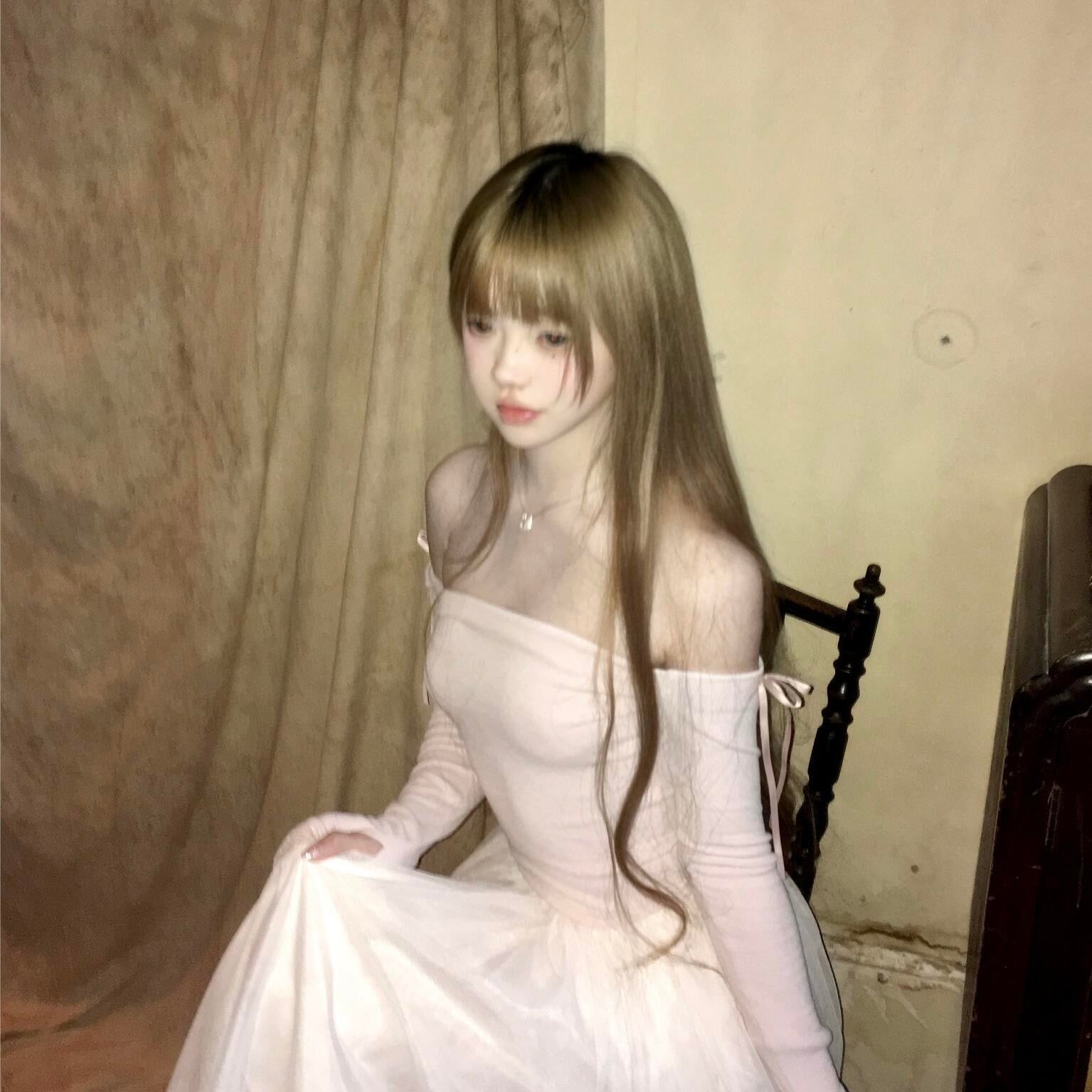 SheepKiss Ballet Soft Girl Off-Shoulder Top