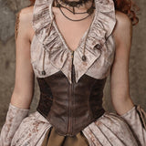 Get trendy with [Blood Supply] Dragon Era steampunk corset Vest top - Crop Top available at Peiliee Shop. Grab yours for $39 today!