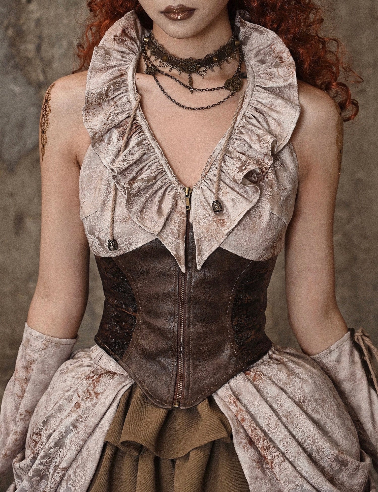 Get trendy with [Blood Supply] Dragon Era steampunk corset Vest top - Crop Top available at Peiliee Shop. Grab yours for $39 today!