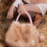 Rose Island Near the Little Deer Faux Fur Tote Bag