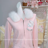 [Exclusively in PeilieeShop] Kitty Mew Faux Fur Sweater with zip