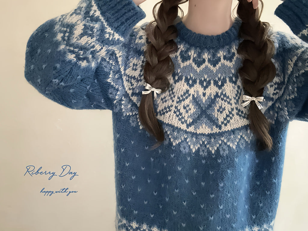 Get trendy with Vintage Fairy fair isle sweater wool blended - Sweater available at Peiliee Shop. Grab yours for $25.50 today!