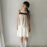 SicAstra Flower Diary Mocha Ribbon Top