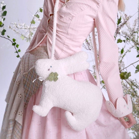 Get trendy with [Rose Island] Lucky Clover And Bunny Shoulder Bag - Coats & Jackets available at Peiliee Shop. Grab yours for $32 today!