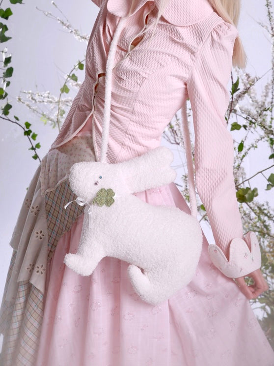 Get trendy with [Rose Island] Lucky Clover And Bunny Shoulder Bag - Coats & Jackets available at Peiliee Shop. Grab yours for $28 today!