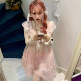 Get trendy with [August Unicorn] Rose romance transparent outer dress - Dresses available at Peiliee Shop. Grab yours for $75 today!