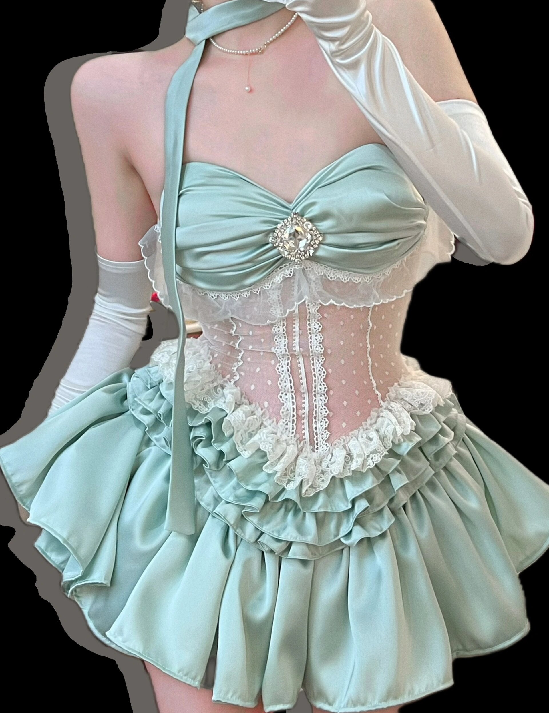 Get trendy with [Tailor Made] Cottage Fairy Lace Corset Top -  available at Peiliee Shop. Grab yours for $62 today!