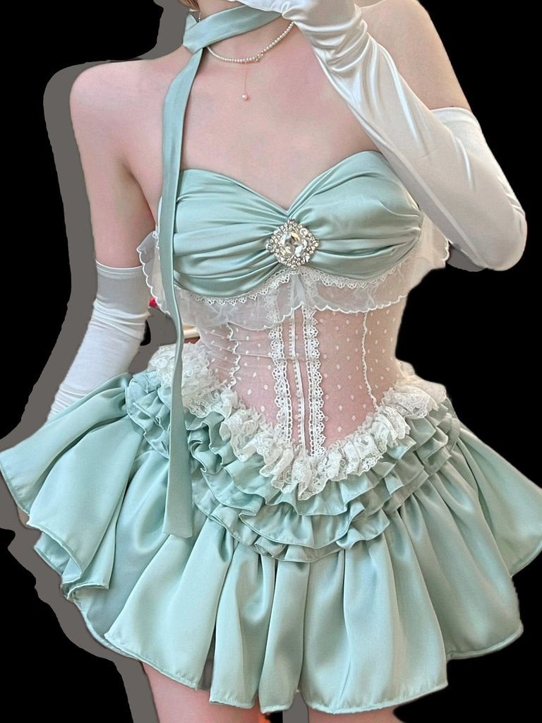Get trendy with [Tailor Made] Cottage Fairy Lace Corset Top -  available at Peiliee Shop. Grab yours for $62 today!