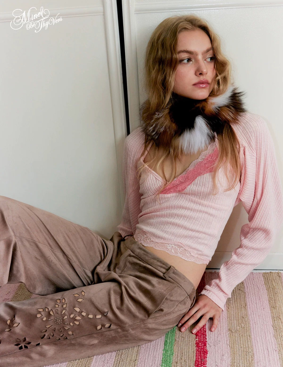 Get trendy with [Mine be thy vers] Roses Enchantée Sweater Set - Shirts & Tops available at Peiliee Shop. Grab yours for $49.90 today!