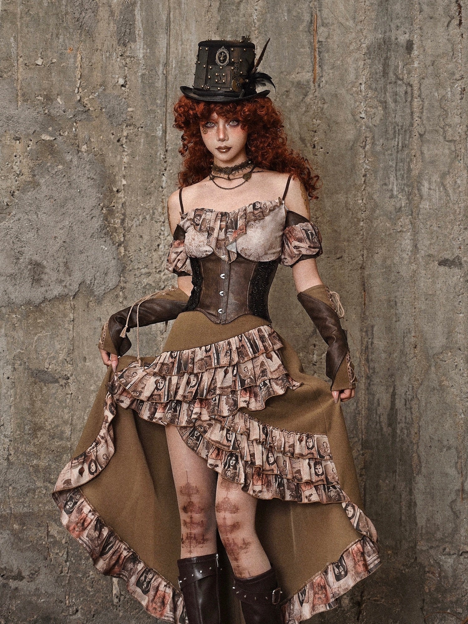 Get trendy with [Blood Supply] Dragon Era steampunk Mermaid Layer Skirt with waist bag -  available at Peiliee Shop. Grab yours for $45 today!