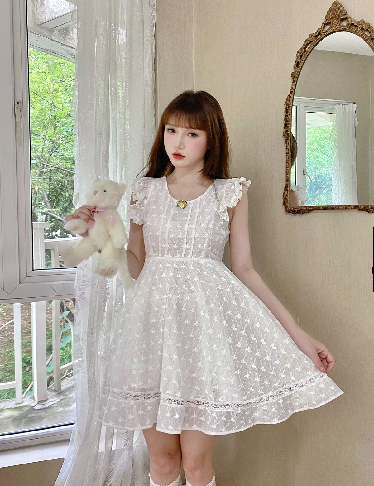 Get trendy with Cottage Angel Cotton Mini Dress - Dresses available at Peiliee Shop. Grab yours for $34 today!