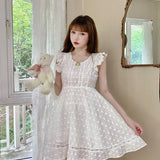 Get trendy with Cottage Angel Cotton Mini Dress - Dresses available at Peiliee Shop. Grab yours for $34 today!