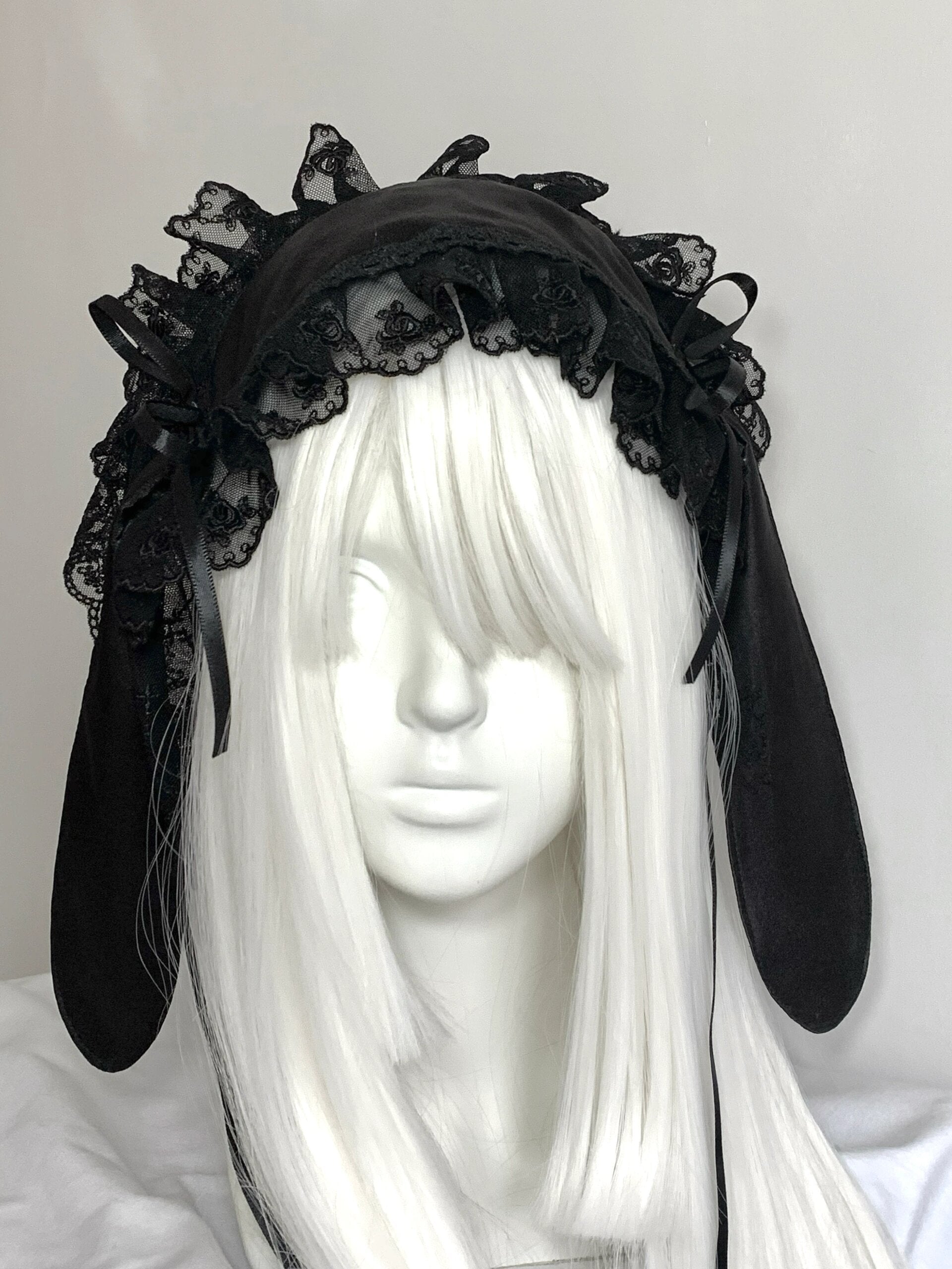 Get trendy with Black Version Handmade Bunny Hat Headband Gothic Lolita Fashion -  available at Peiliee Shop. Grab yours for $21.90 today!