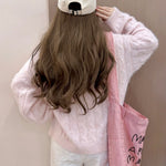 Get trendy with Soft Pink Age Wool Blended Sweater Hoodie - Sweater available at Peiliee Shop. Grab yours for $9 today!