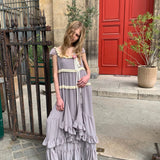 [Pre-order 15% At Checkout] UNOSA Lavender Veil Layered Panel Chiffon Dress