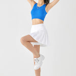 Get trendy with [Rexing x Peiliee Sport] Tennis Girl Seamless High-Waisted Pleated Skirt with Built-in Shorts -  available at Peiliee Shop. Grab yours for $36 today!