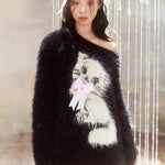 Get trendy with [KV72] Kitty Enchantment Bow Sweater -  available at Peiliee Shop. Grab yours for $58 today!