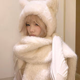 KittenClaw Soft Mist Furry Cat Kitty Ear Hood Scarf