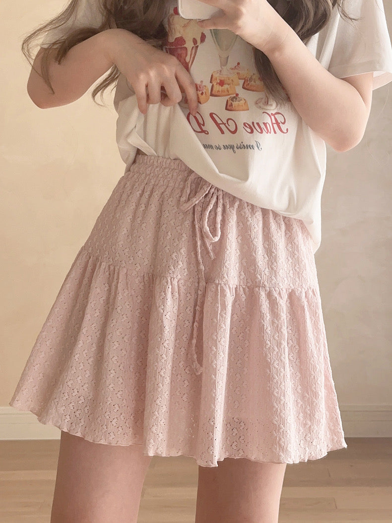 Get trendy with Sakura Aroma Heart Mini Skirt -  available at Peiliee Shop. Grab yours for $18 today!