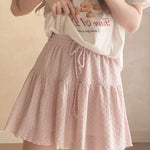 Get trendy with Sakura Aroma Heart Mini Skirt -  available at Peiliee Shop. Grab yours for $18 today!