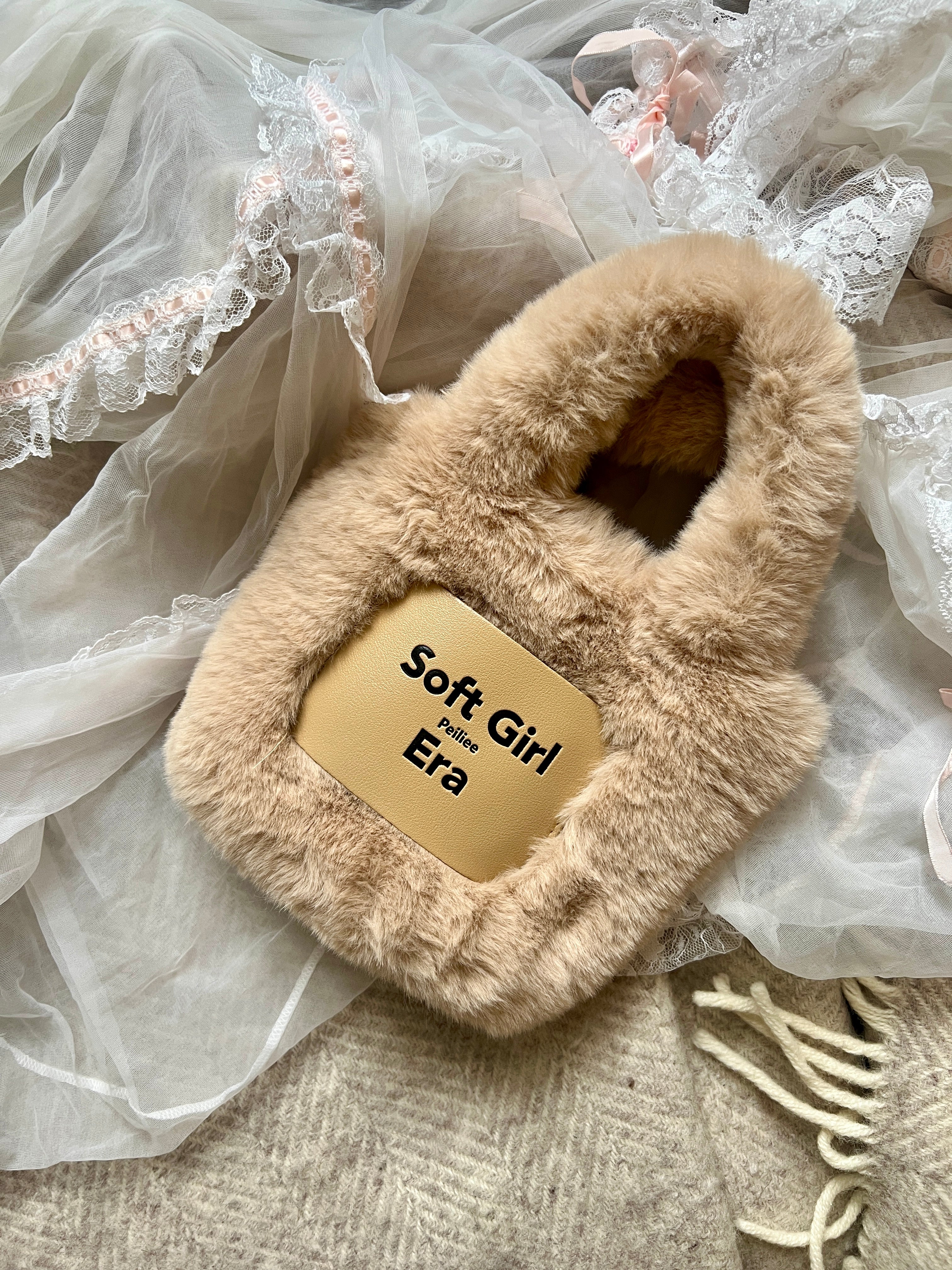 Get trendy with Soft Girl Era Faux Fur Mini Hand Bag -  available at Peiliee Shop. Grab yours for $15 today!