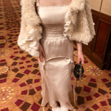 Get trendy with Mon Chérie Belle Charm Satin Midi Dress Evening Dress Christmas - Dresses available at Peiliee Shop. Grab yours for $36 today!