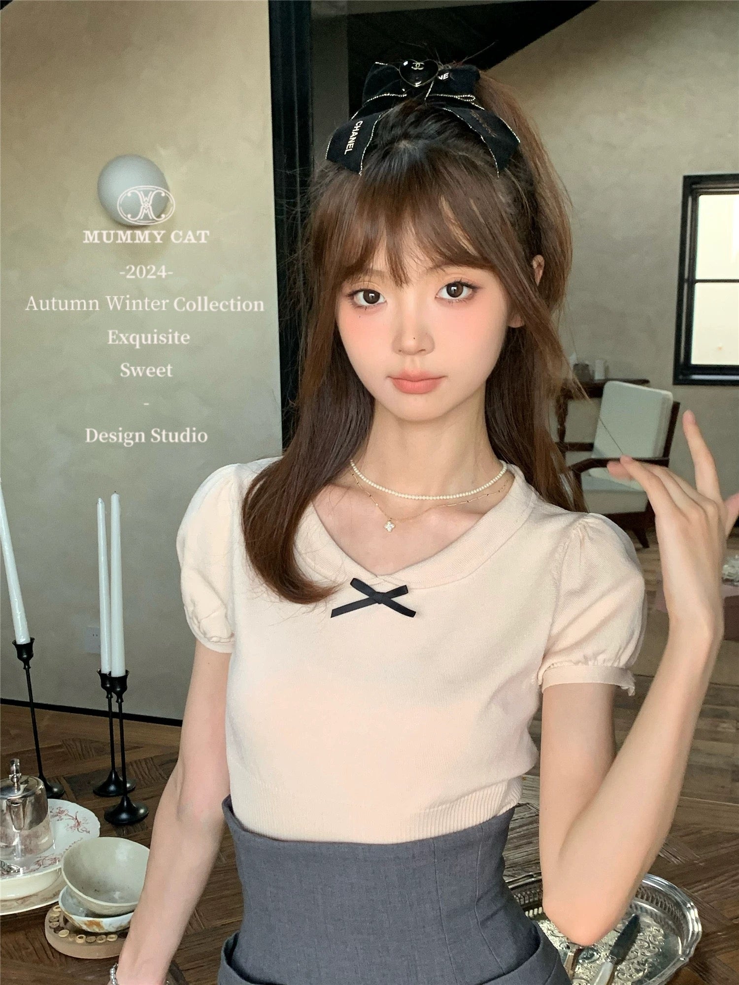 Get trendy with [Mummy Cat] Babydoll Cutie Puff Sleeves peter pan collar Shirt - Corset available at Peiliee Shop. Grab yours for $36 today!