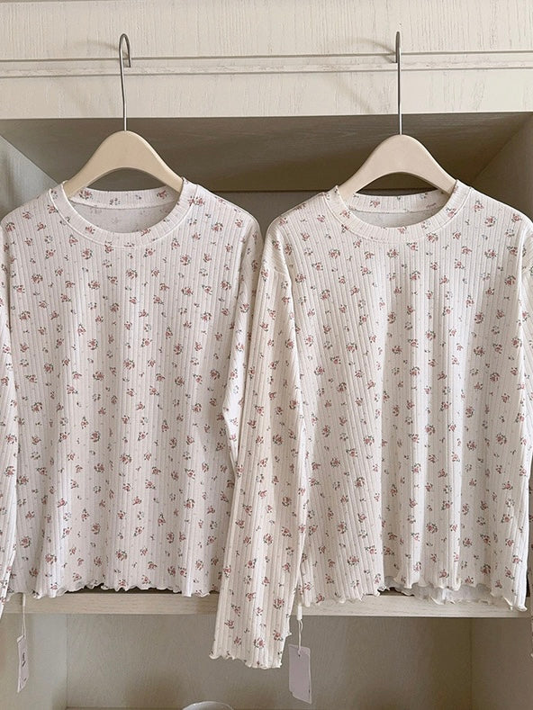 Get trendy with Floral Puff Cream Cake Cotton Shirt - Sweater available at Peiliee Shop. Grab yours for $16 today!