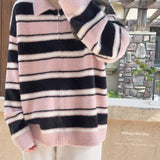 Get trendy with Blackpink faux fur polo oversized sweater - Sweater available at Peiliee Shop. Grab yours for $25.50 today!
