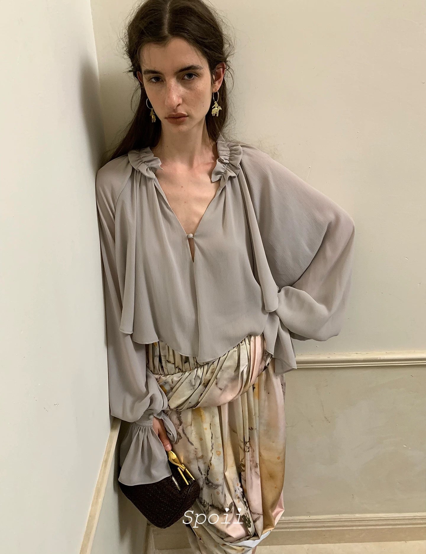 [SPOII UNOSA] Clair de Romance Ruffle Sleeve Blouse