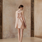 Fa Sogno Blush Aurora Halter Mini Dress