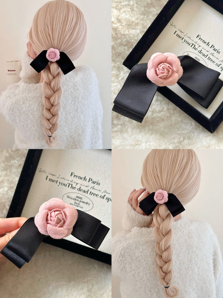 Get trendy with Pastel Pink Camelia Dream ribbon hairpin -  available at Peiliee Shop. Grab yours for $2.60 today!