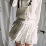 PacificPosition Daisy Whisper Pleated Lace Skirt