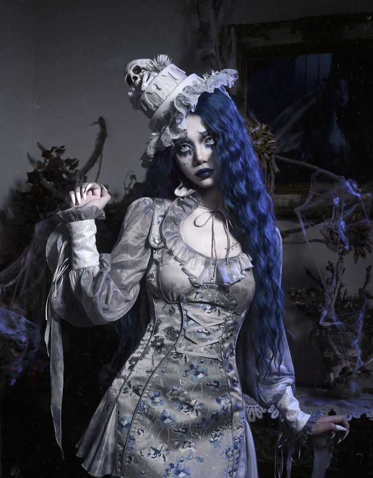 Get trendy with [Blood Supply] Corpse Bride Gothic Mini Dress - Crop Top available at Peiliee Shop. Grab yours for $49.90 today!