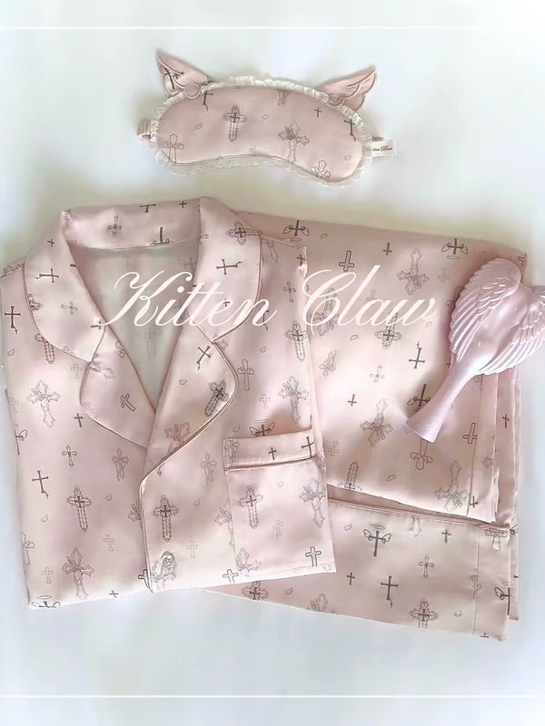 KittenClaw Pink Dream Cross Tencel Lyocell Pajama Set